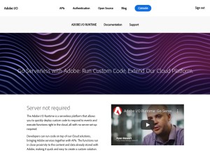 How adobeioruntime.net looks like on a tablet such as an iPad.