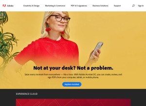 How adobelogin.com looks like on a tablet such as an iPad.