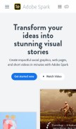 How adobespark.com looks like on a mobile device such as an iPhone.