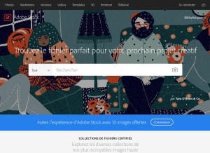 How adobestock.com looks like on a tablet such as an iPad.