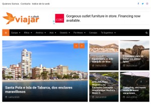 How adondeviajar.es looks like on a tablet such as an iPad.