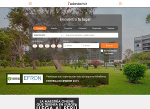 How adondevivir.com looks like on a tablet such as an iPad.