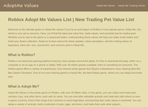 How adoptmevalue.us looks like on a tablet such as an iPad.