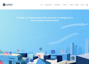 How adotmob.com looks like on a tablet such as an iPad.
