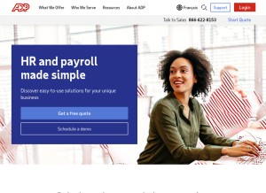 How adp.ca looks like on a tablet such as an iPad.