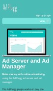 How adplugg.com looks like on a mobile device such as an iPhone.