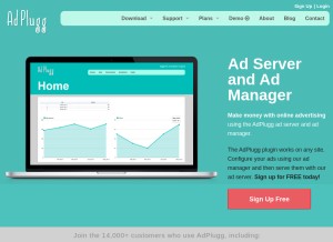 How adplugg.com looks like on a tablet such as an iPad.