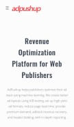 How adpushup.com looks like on a mobile device such as an iPhone.