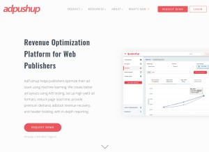 How adpushup.com looks like on a tablet such as an iPad.
