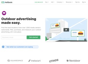 How adquick.com looks like on a tablet such as an iPad.