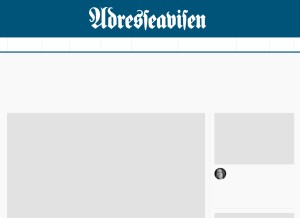 How adressa.no looks like on a tablet such as an iPad.