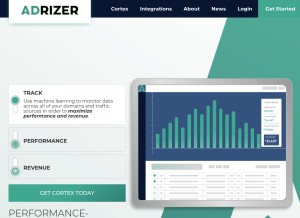 How adrizer.com looks like on a tablet such as an iPad.
