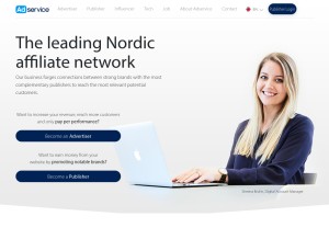 How adservicemedia.dk looks like on a tablet such as an iPad.