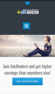 How adsmodern.com looks like on a mobile device such as an iPhone.