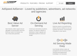 How adspeed.com looks like on a tablet such as an iPad.