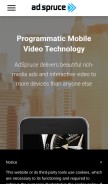 How adspruce.com looks like on a mobile device such as an iPhone.
