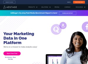 How adstage.io looks like on a tablet such as an iPad.