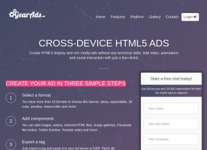 How adstudiomobile.com looks like on a tablet such as an iPad.