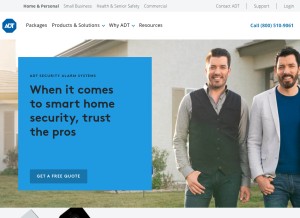 How adt.com looks like on a tablet such as an iPad.