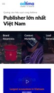 How adtima.vn looks like on a mobile device such as an iPhone.