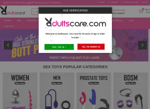 How adultscare.com looks like on a tablet such as an iPad.