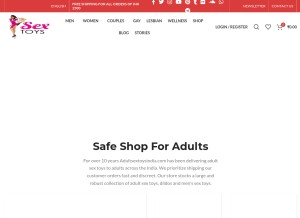 How adultsextoysindia.com looks like on a tablet such as an iPad.