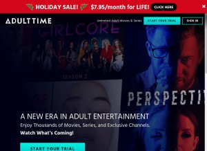 How adulttime.com looks like on a tablet such as an iPad.