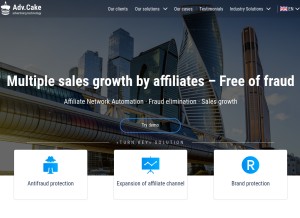 How adv-cake.ru looks like on a tablet such as an iPad.