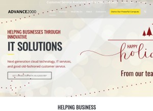 How advance2000.com looks like on a tablet such as an iPad.