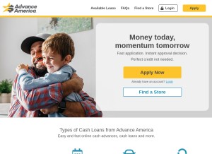 How advanceamerica.net looks like on a tablet such as an iPad.