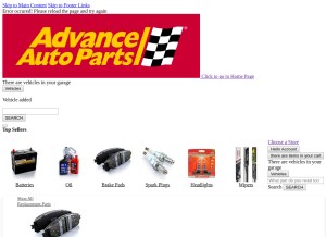 How advanceautoparts.com looks like on a tablet such as an iPad.