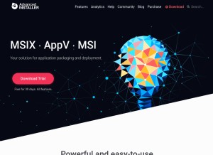 How advancedinstaller.com looks like on a tablet such as an iPad.