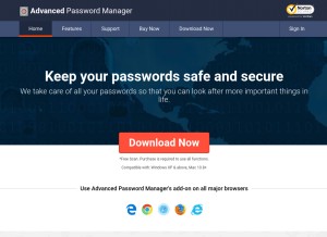 How advancedpasswordmanager.com looks like on a tablet such as an iPad.
