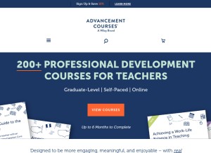 How advancementcourses.com looks like on a tablet such as an iPad.