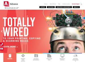 How advancestuff.com looks like on a tablet such as an iPad.