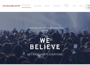 How advangelists.com looks like on a tablet such as an iPad.