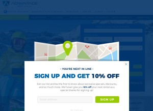 How advantage.com looks like on a tablet such as an iPad.
