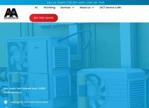 How advantageairheatingandcooling.com looks like on a tablet such as an iPad.
