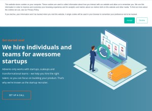 How adveniopeople.com looks like on a tablet such as an iPad.