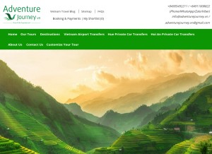 How adventurejourney.vn looks like on a tablet such as an iPad.