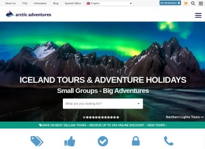How adventures.is looks like on a tablet such as an iPad.