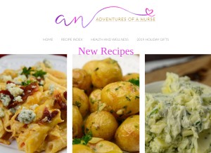 How adventuresofanurse.com looks like on a tablet such as an iPad.