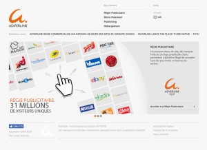 How adverline.com looks like on a tablet such as an iPad.