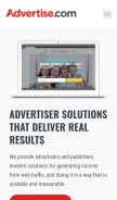 How advertise.com looks like on a mobile device such as an iPhone.