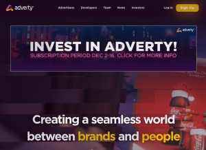 How adverty.com looks like on a tablet such as an iPad.