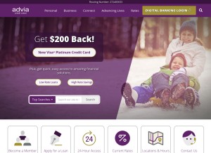 How adviacu.org looks like on a tablet such as an iPad.
