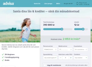 How advisa.se looks like on a tablet such as an iPad.