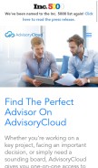 How advisorycloud.com looks like on a mobile device such as an iPhone.