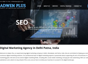 How adwenplus.com looks like on a tablet such as an iPad.