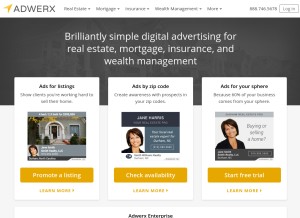 How adwerx.com looks like on a tablet such as an iPad.